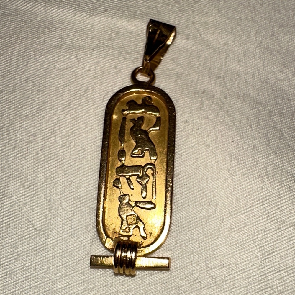 Unique Gold Hieroglyphic Pendant